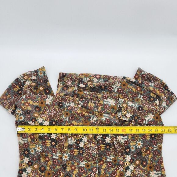 Cider Button Up Floral Dress Womens Size 3XL Puff Sleeves Flower Power 70s Retro - Picture 6 of 8
